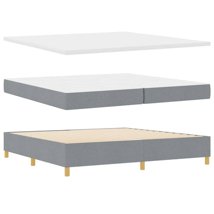 Boxspringbed met hoofdeinde Lichtgrijs 200 x 200 cm Stof