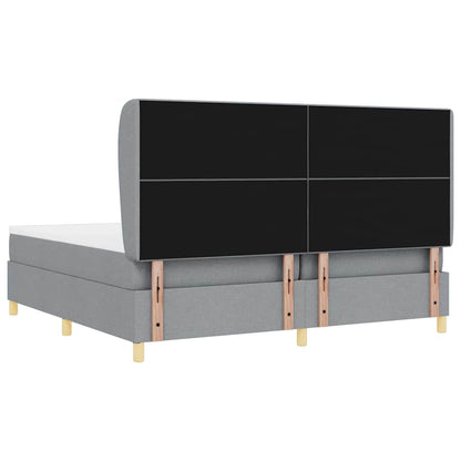 Boxspringbed met hoofdeinde Lichtgrijs 200 x 200 cm Stof
