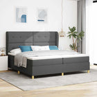 Boxspringbed 200x200 cm donkergrijs stof