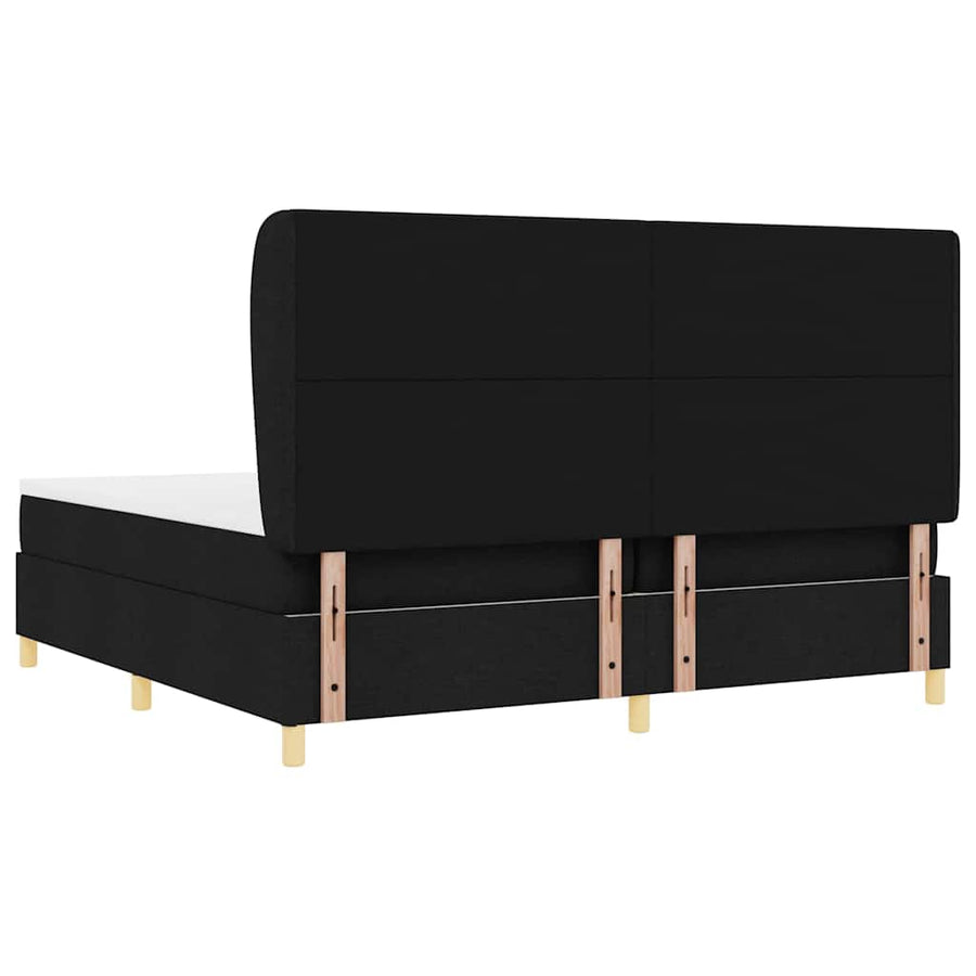 Boxspringbed met hoofdeinde Zwart 200 x 200 cm Stof