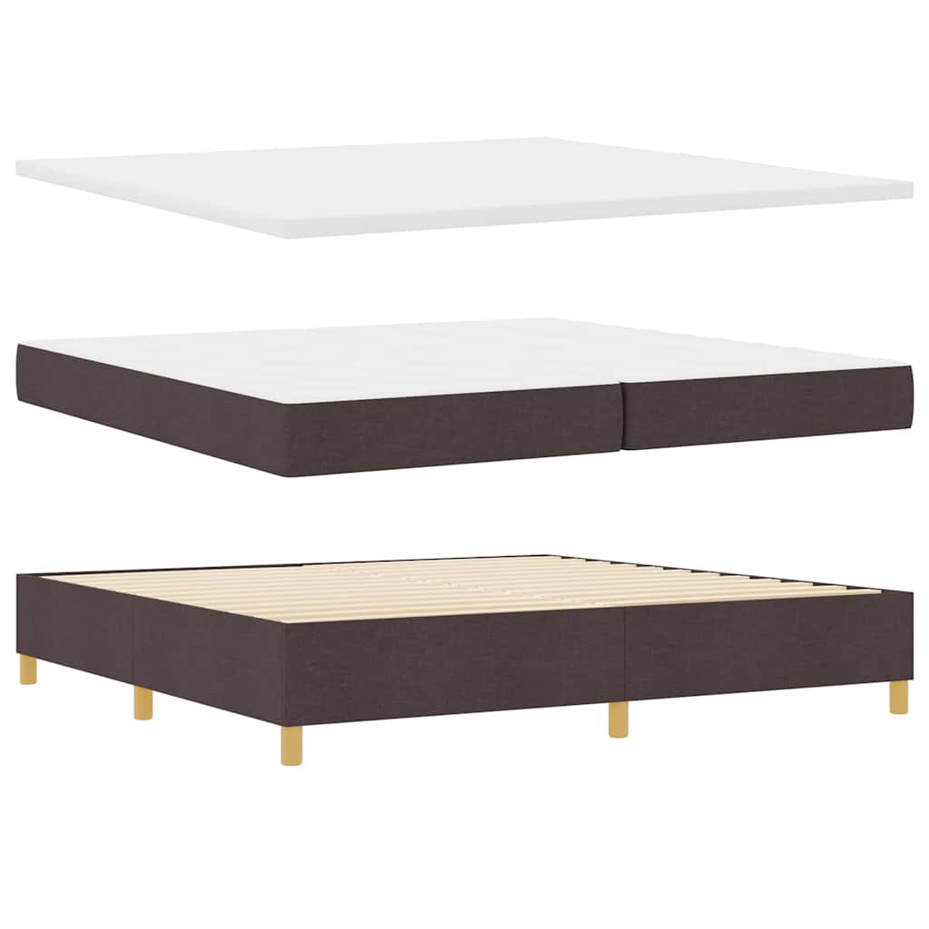 Boxspringbed met hoofdeinde Donkerbruin 200 x 200 cm Stof