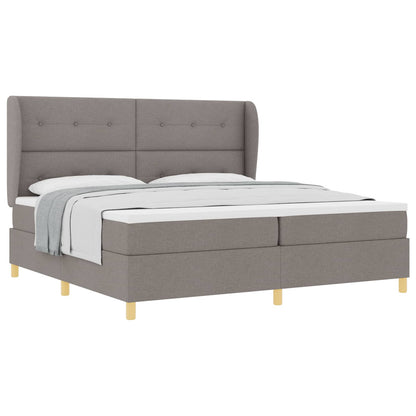 Boxspringbed met hoofdeinde Taupe 200 x 200 cm Stof
