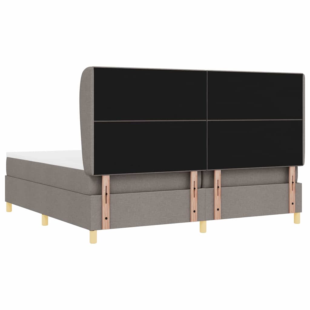 Boxspringbed met hoofdeinde Taupe 200 x 200 cm Stof