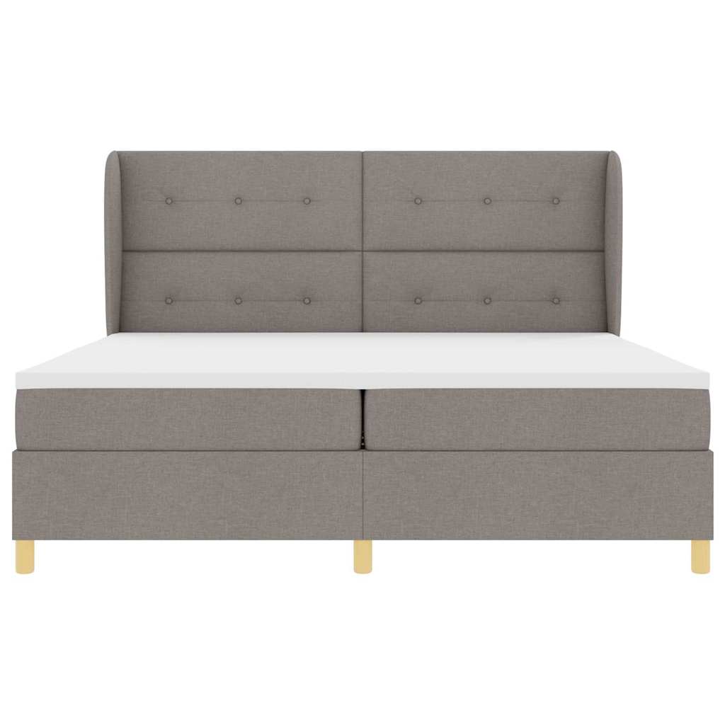 Boxspringbed met hoofdeinde Taupe 200 x 200 cm Stof