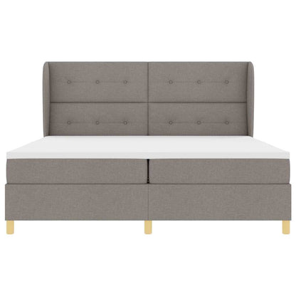 Boxspringbed met hoofdeinde Taupe 200 x 200 cm Stof