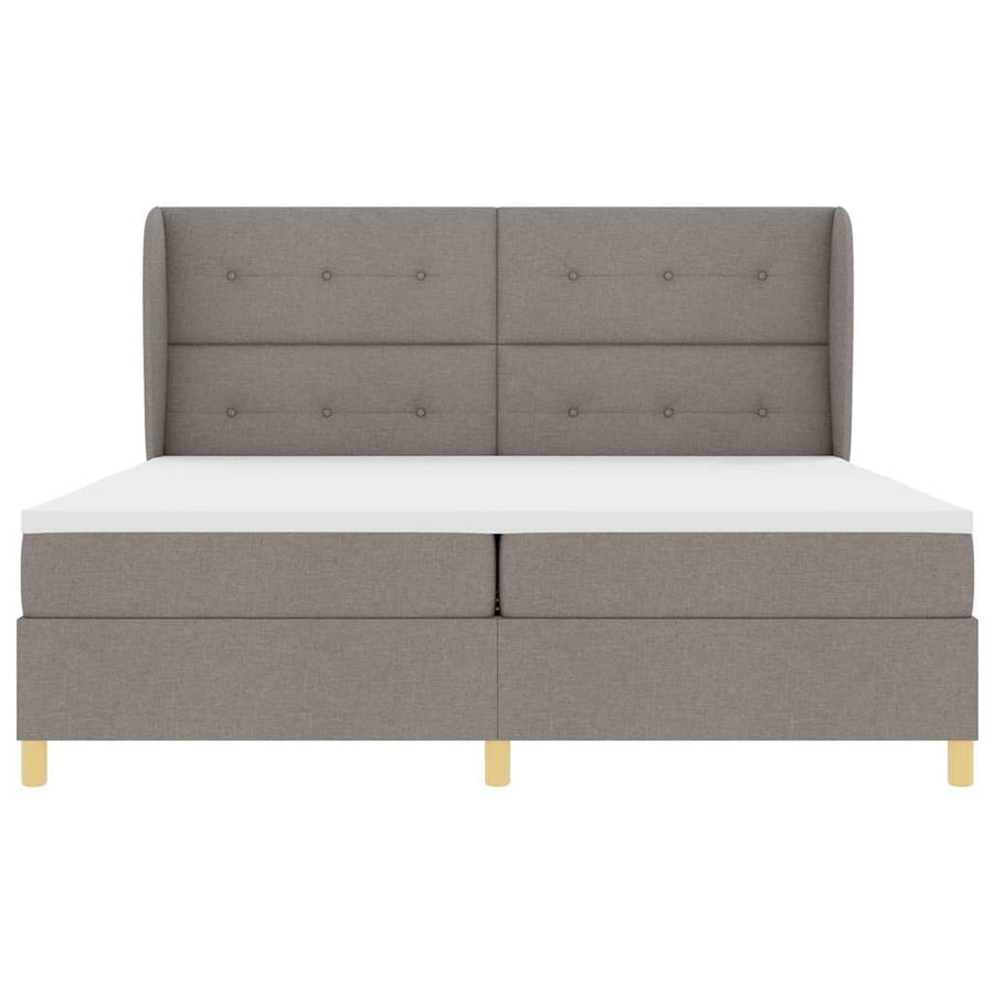 Boxspringbed met hoofdeinde Taupe 200 x 200 cm Stof