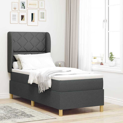 Boxspringbed met matras Donkergrijs 200 x 80 cm Stof