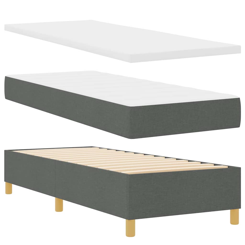 Boxspringbed met matras Donkergrijs 200 x 80 cm Stof