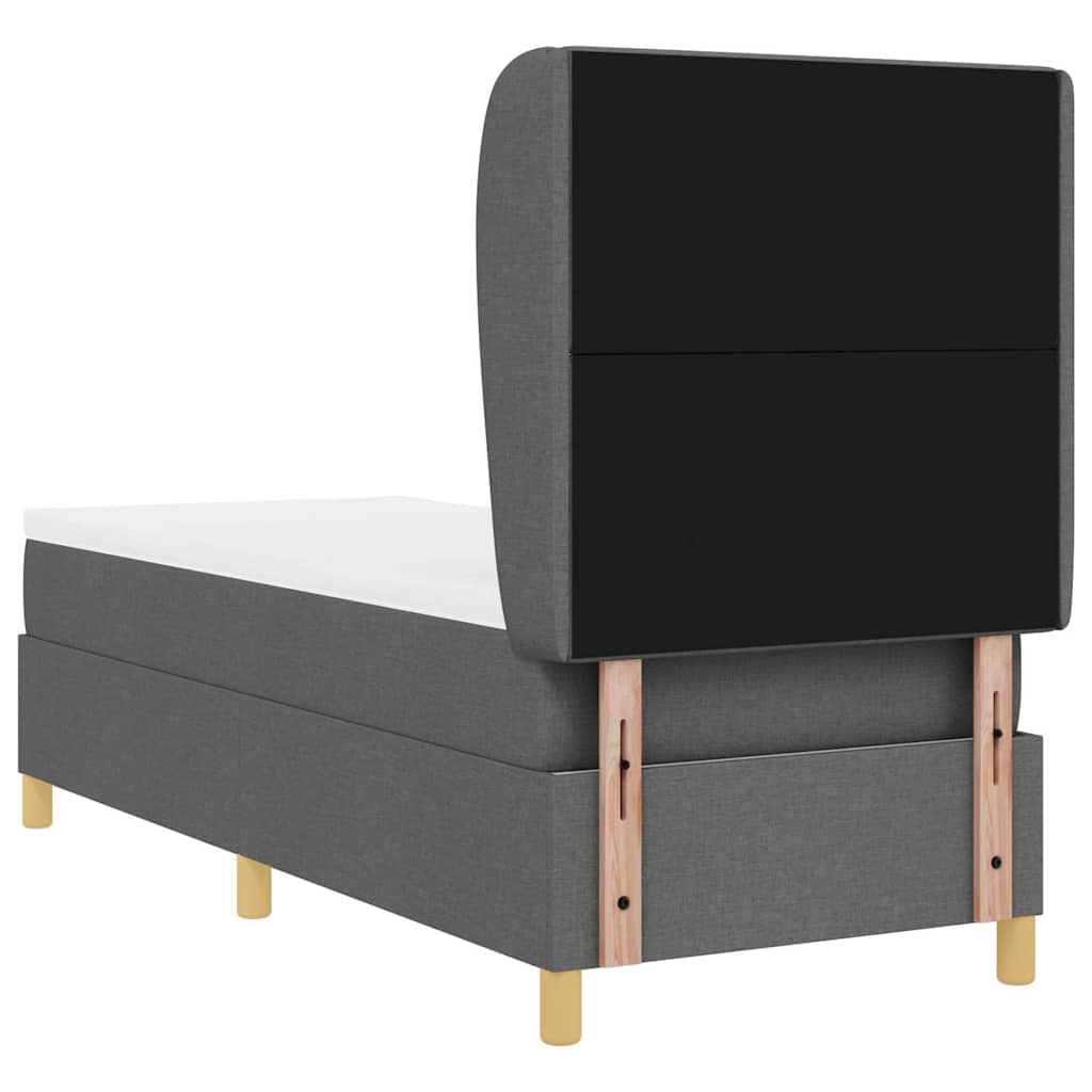 Boxspringbed met matras Donkergrijs 200 x 80 cm Stof