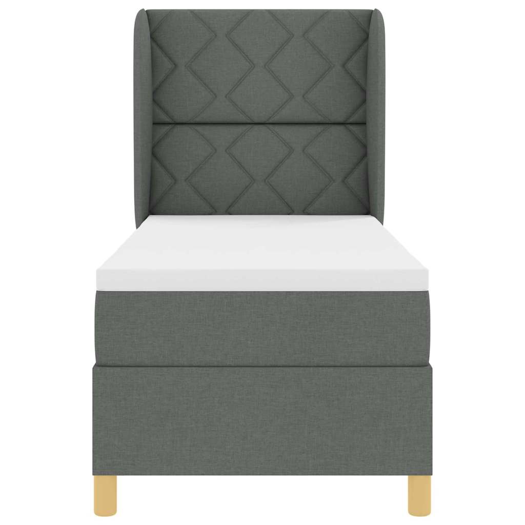 Boxspringbed met matras Donkergrijs 200 x 80 cm Stof