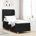 Boxspringbed met hoofdeinde Zwart 200 x 80 cm Stof