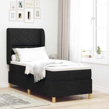 Boxspringbed met hoofdeinde Zwart 200 x 80 cm Stof