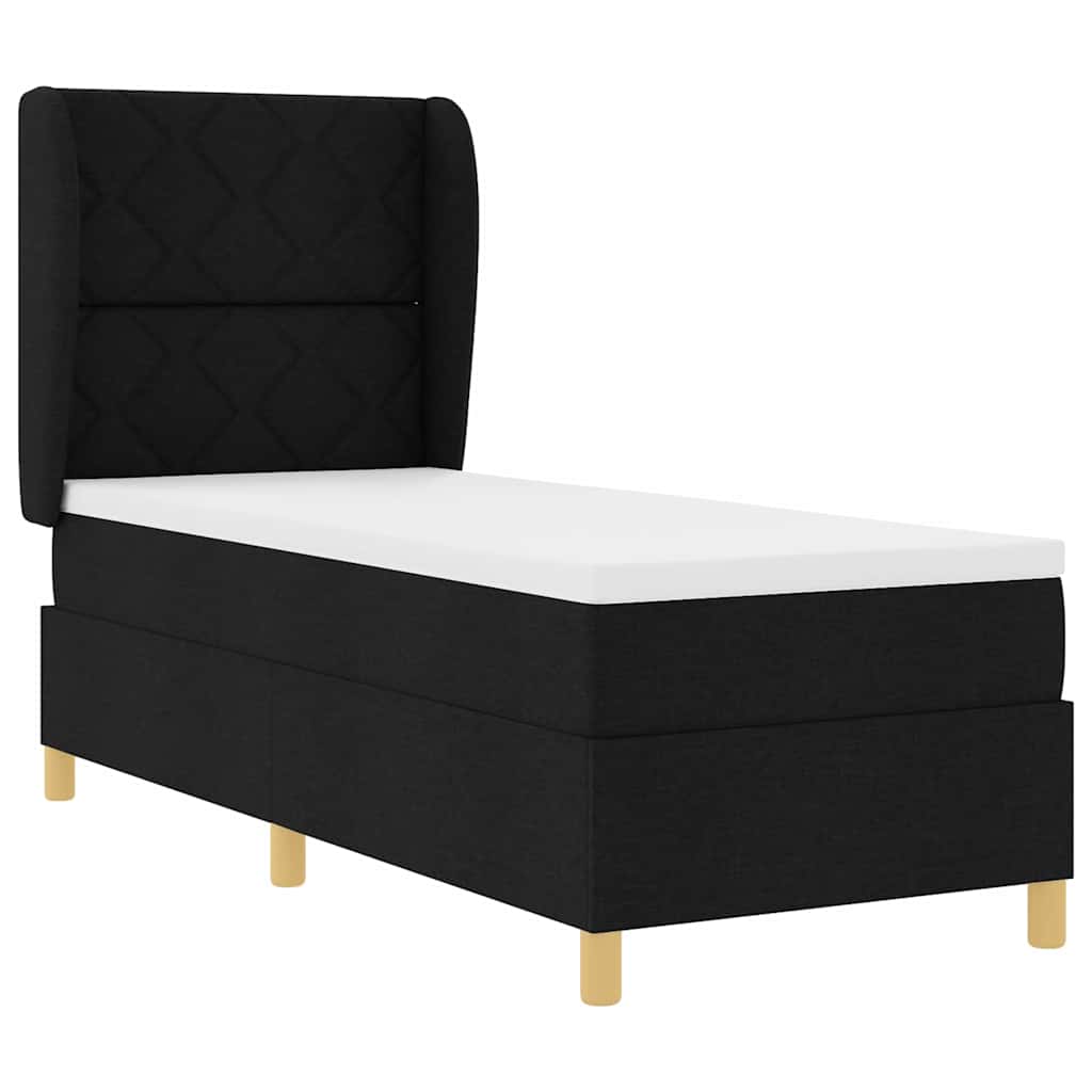 Boxspringbed met hoofdeinde Zwart 200 x 80 cm Stof