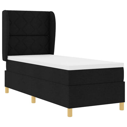 Boxspringbed met hoofdeinde Zwart 200 x 80 cm Stof