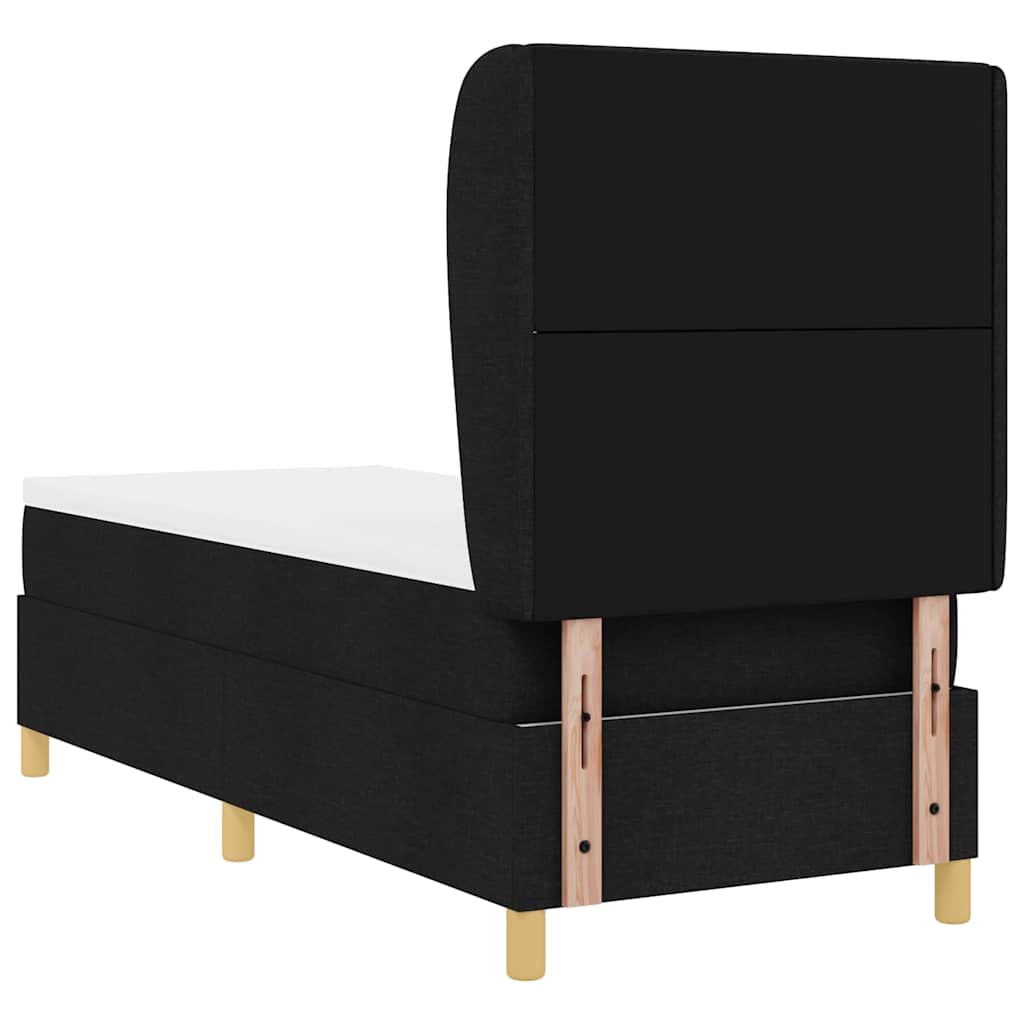 Boxspringbed met hoofdeinde Zwart 200 x 80 cm Stof