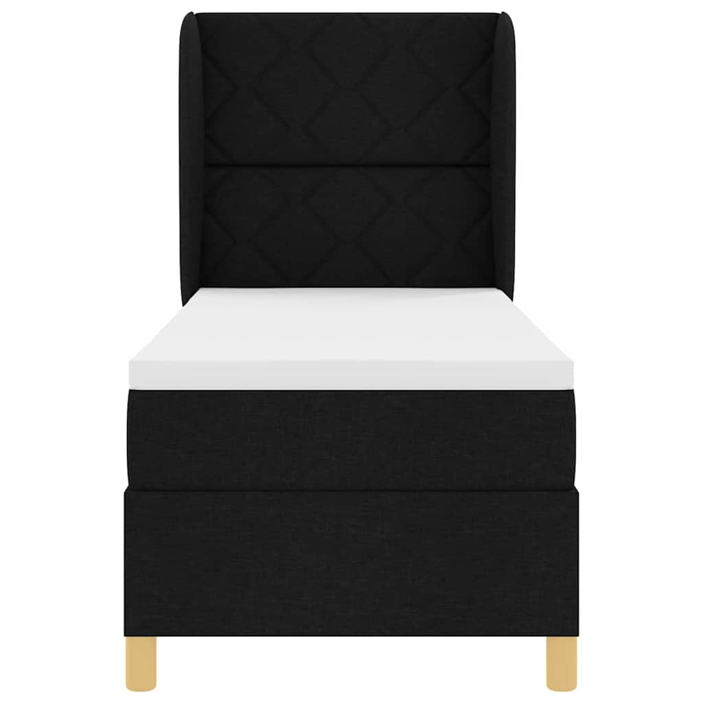 Boxspringbed met hoofdeinde Zwart 200 x 80 cm Stof
