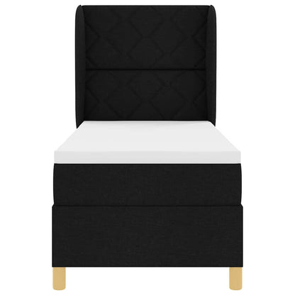 Boxspringbed met hoofdeinde Zwart 200 x 80 cm Stof