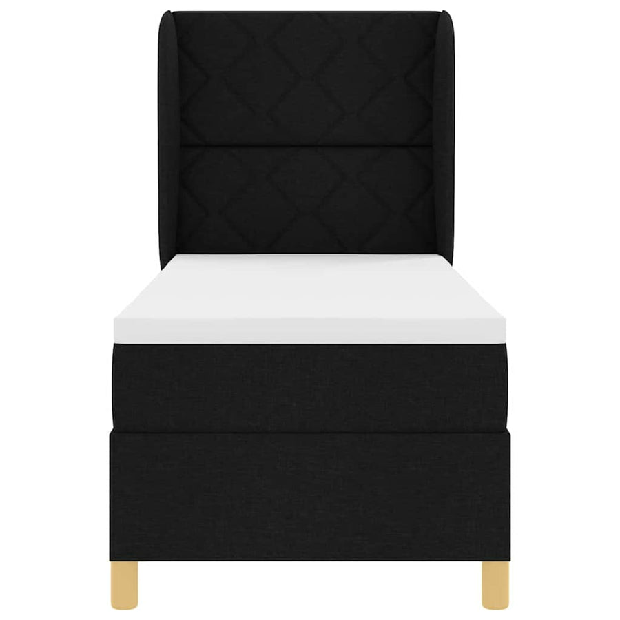 Boxspringbed met hoofdeinde Zwart 200 x 80 cm Stof