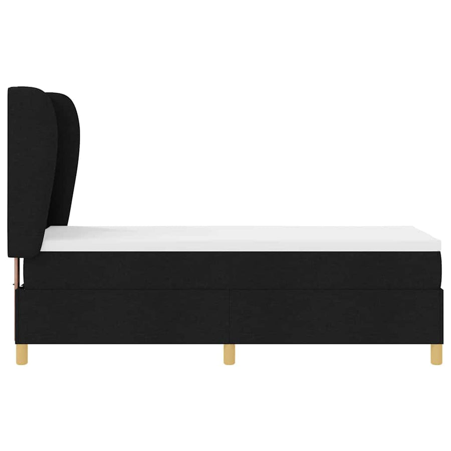 Boxspringbed met hoofdeinde Zwart 200 x 80 cm Stof