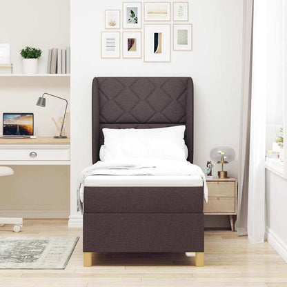 Boxspringbed met kussen Donkerbruin 200 x 80 cm Stof