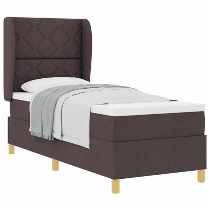 Boxspringbed met kussen Donkerbruin 200 x 80 cm Stof