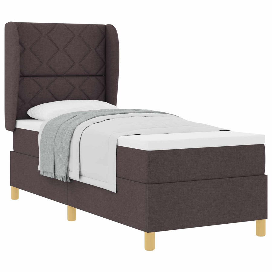 Boxspringbed met kussen Donkerbruin 200 x 80 cm Stof