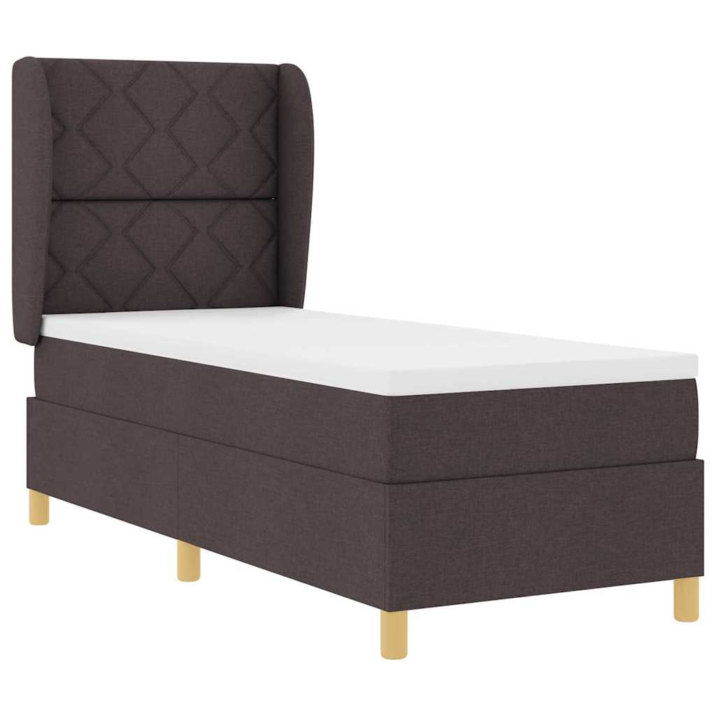Boxspringbed met kussen Donkerbruin 200 x 80 cm Stof
