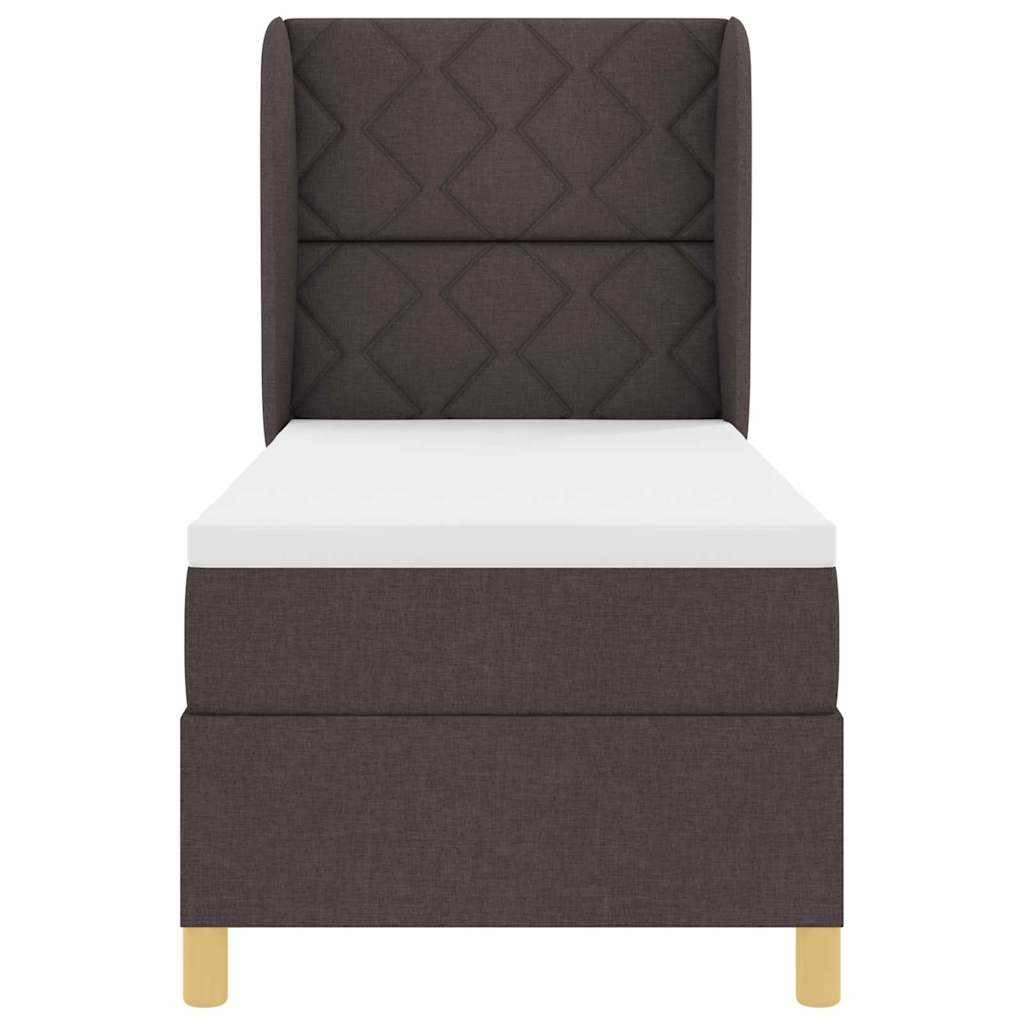Boxspringbed met kussen Donkerbruin 200 x 80 cm Stof
