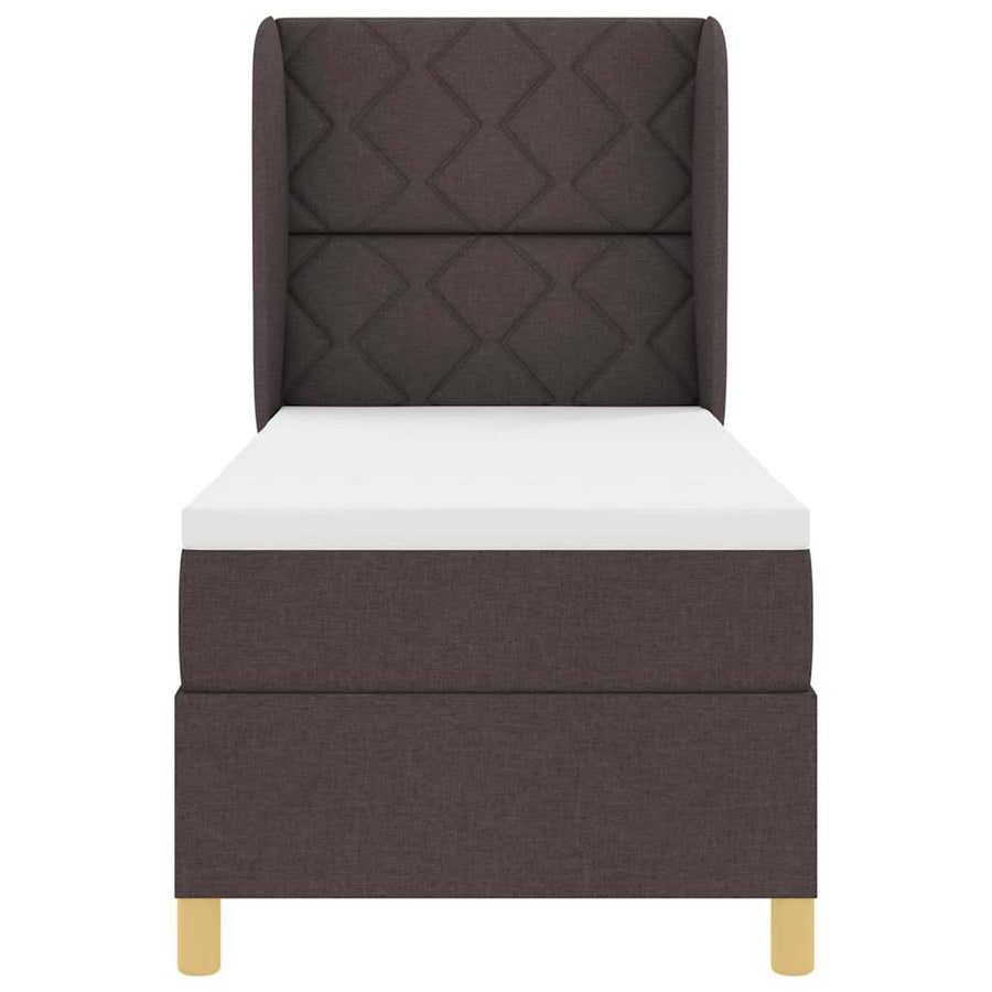 Boxspringbed met kussen Donkerbruin 200 x 80 cm Stof