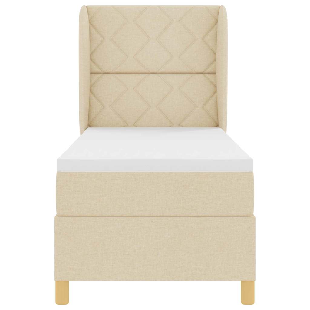 Boxspringbed met hoofdeinde Crème 200 x 80 cm Stof