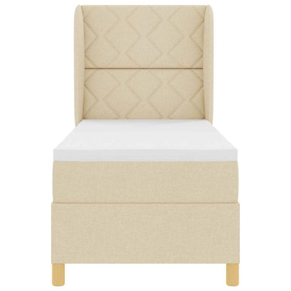 Boxspringbed met hoofdeinde Crème 200 x 80 cm Stof
