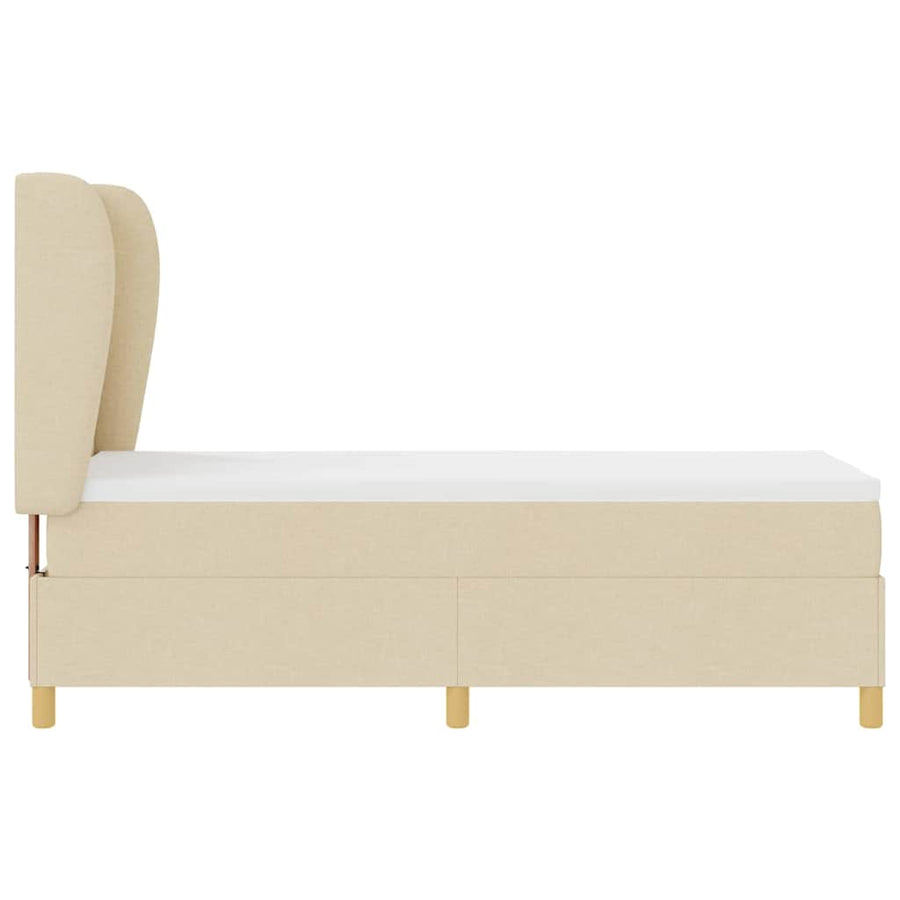 Boxspringbed met hoofdeinde Crème 200 x 80 cm Stof