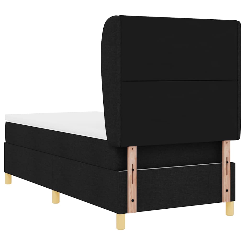 Boxspringbed met hoofdeinde Zwart 190 x 90 cm Stof