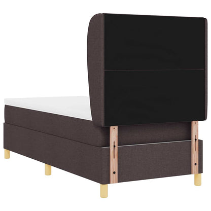 Boxspringbed met hoofdeinde Donkerbruin 190 x 90 cm Stof