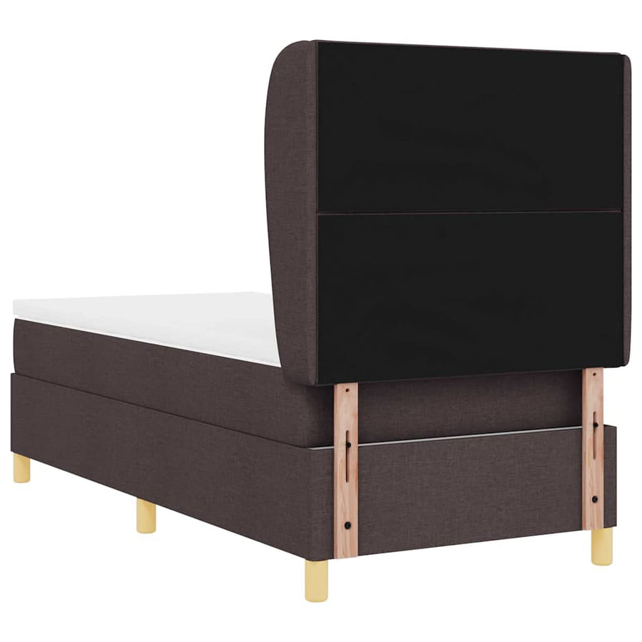 Boxspringbed met hoofdeinde Donkerbruin 190 x 90 cm Stof
