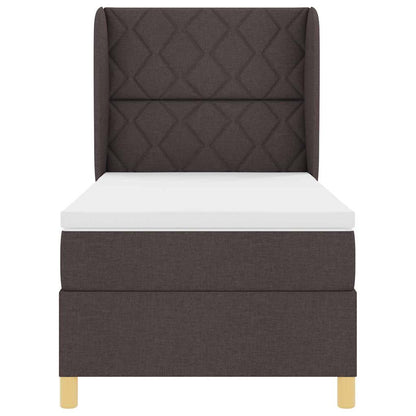 Boxspringbed met hoofdeinde Donkerbruin 190 x 90 cm Stof