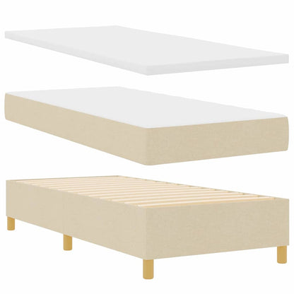 Boxspringbed met hoofdeinde Crème 190 x 90 cm Stof