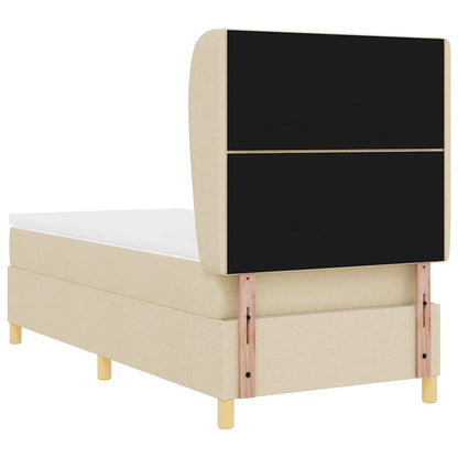 Boxspringbed met hoofdeinde Crème 190 x 90 cm Stof