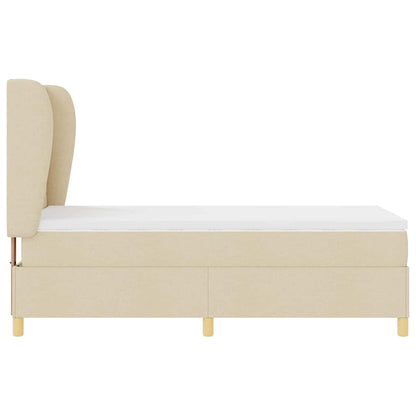 Boxspringbed met hoofdeinde Crème 190 x 90 cm Stof
