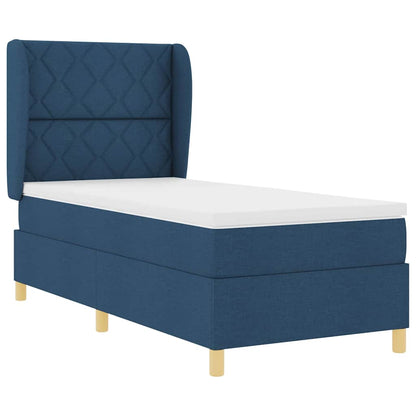 Boxspringbed met hoofdeinde Blauw 190 x 90 cm Stof