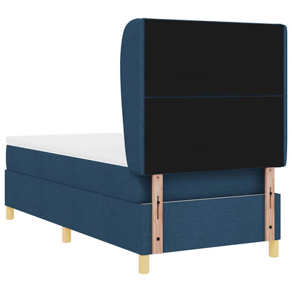 Boxspringbed met hoofdeinde Blauw 190 x 90 cm Stof