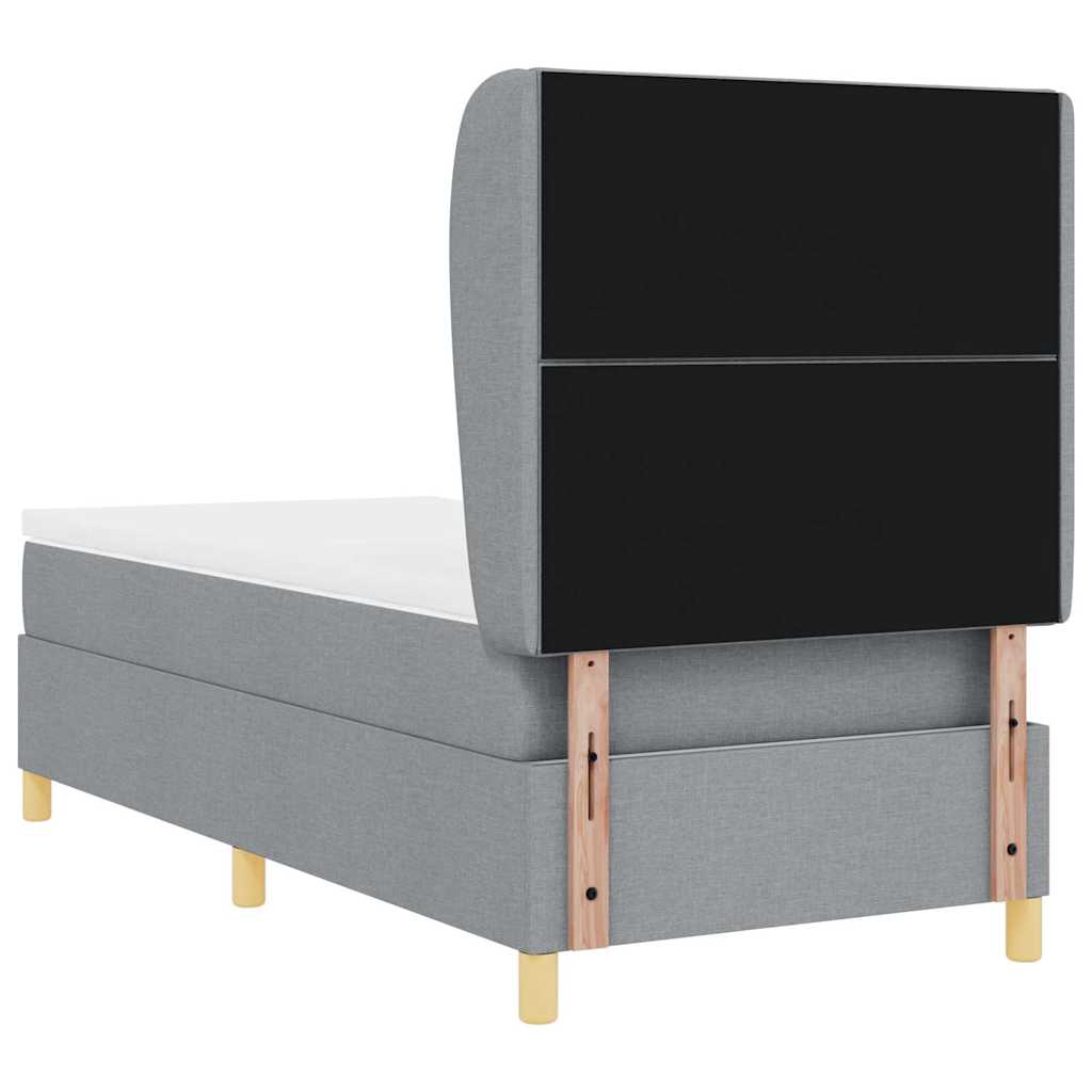 Boxspringbed met hoofdeinde Lichtgrijs 200 x 90 cm Stof