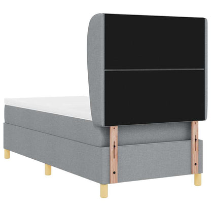 Boxspringbed met hoofdeinde Lichtgrijs 200 x 90 cm Stof