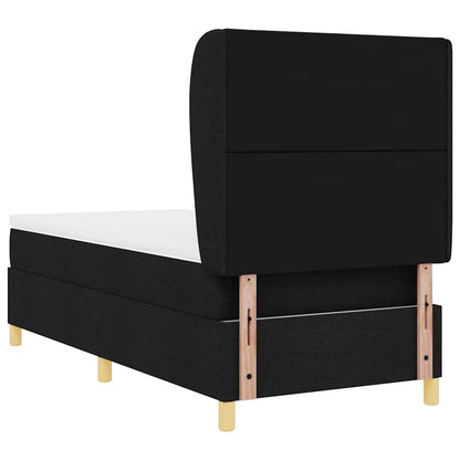 Boxspringbed met hoofdeinde Zwart 200 x 90 cm Stof