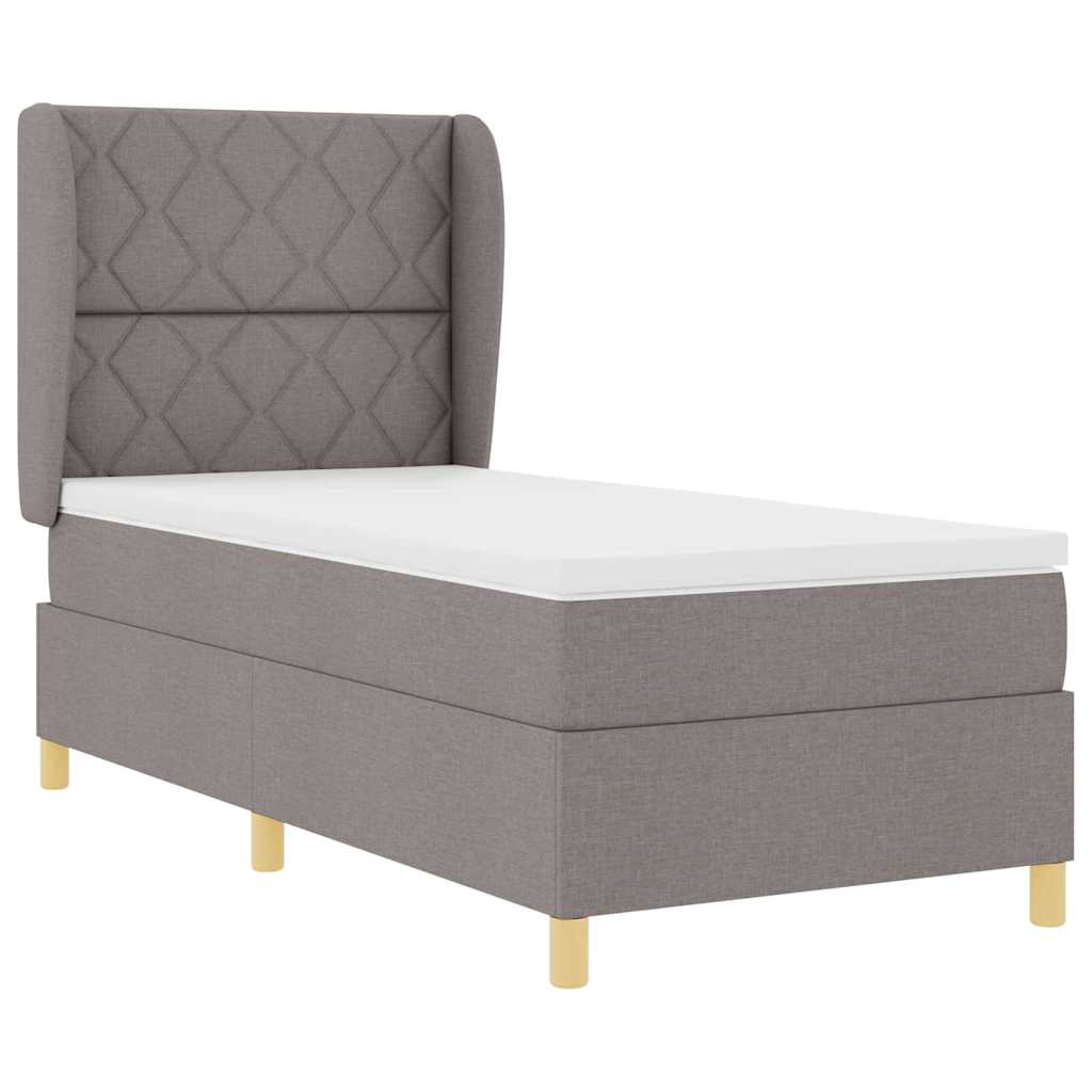 Boxspringbed met hoofdeinde Taupe 200 x 90 cm Stof