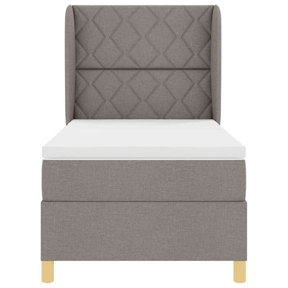 Boxspringbed met hoofdeinde Taupe 200 x 90 cm Stof