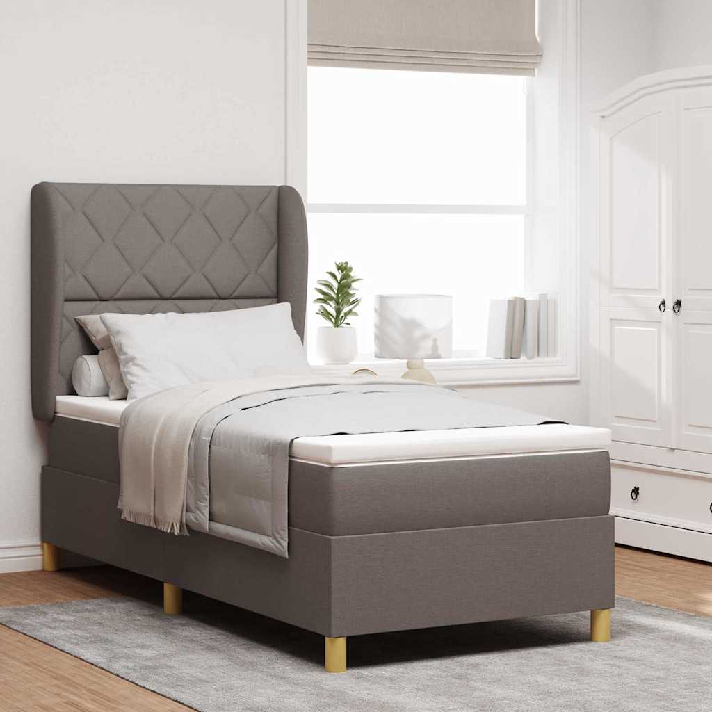 Boxspringbed met hoofdeinde Taupe 200 x 100 cm Stof