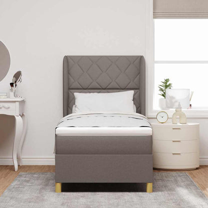 Boxspringbed met hoofdeinde Taupe 200 x 100 cm Stof