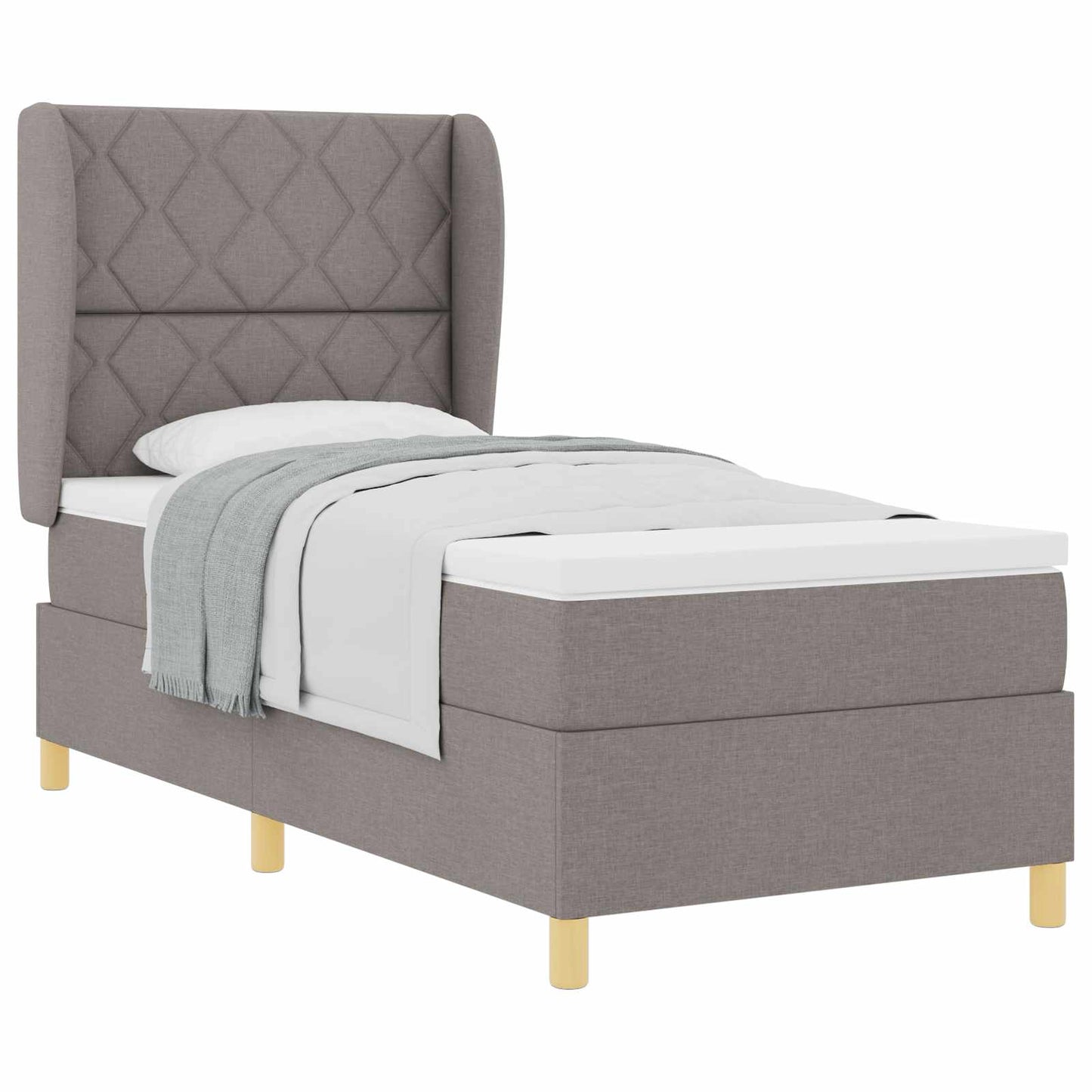 Boxspringbed met hoofdeinde Taupe 200 x 100 cm Stof