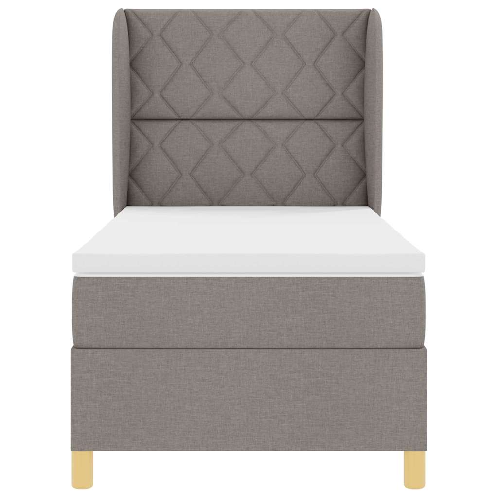 Boxspringbed met hoofdeinde Taupe 200 x 100 cm Stof